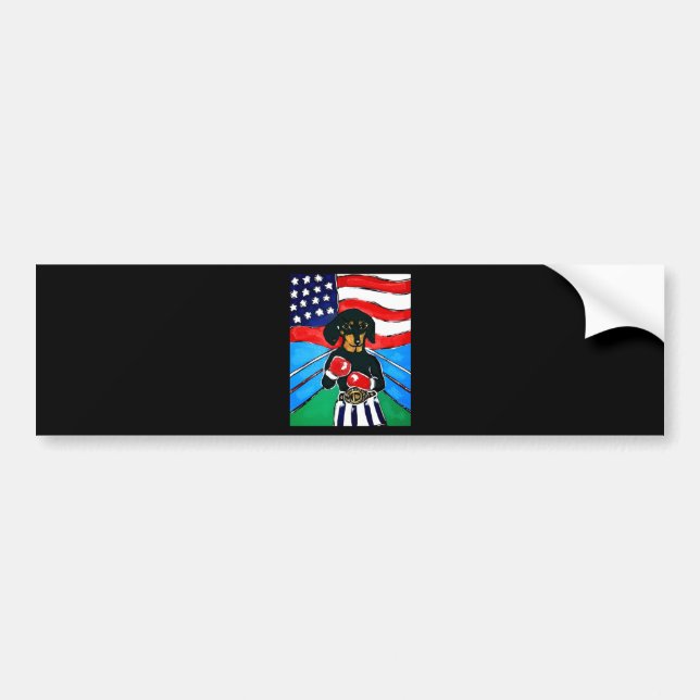 Dachshund Boxer Bumper Sticker (Front)