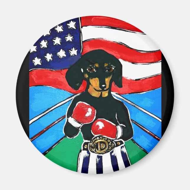 Dachshund Boxer Magnet (Front)