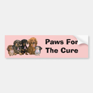 Dachshund Breast Cancer Bumper Sticker