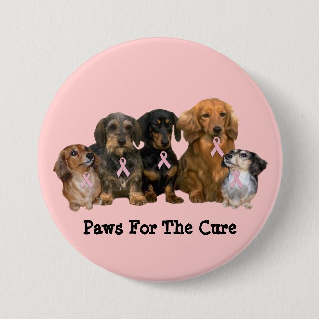 Dachshund Breast Cancer Button (Front)