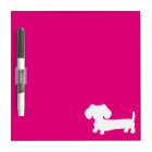 Dachshund Bright Pink Locker Size Dry Erase Board