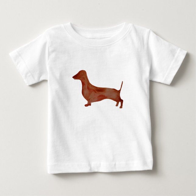 Dachshund Brown Dog Baby Fine Jersey T-Shirt, T-Shirt (Front)