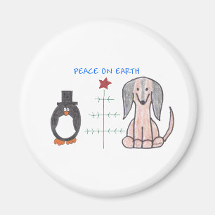 Dachshund Brown Peace On Earth Magnet