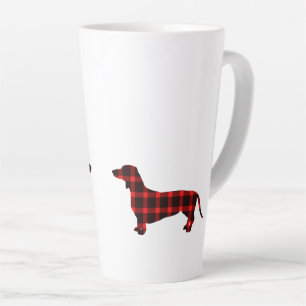 Dachshund Buffalo Plaid Latte Mug