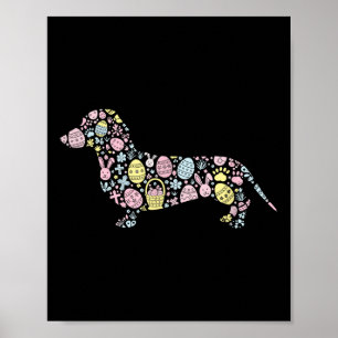 Dachshund Bunny Easter Egg Easter Day Womens Mens  Poster