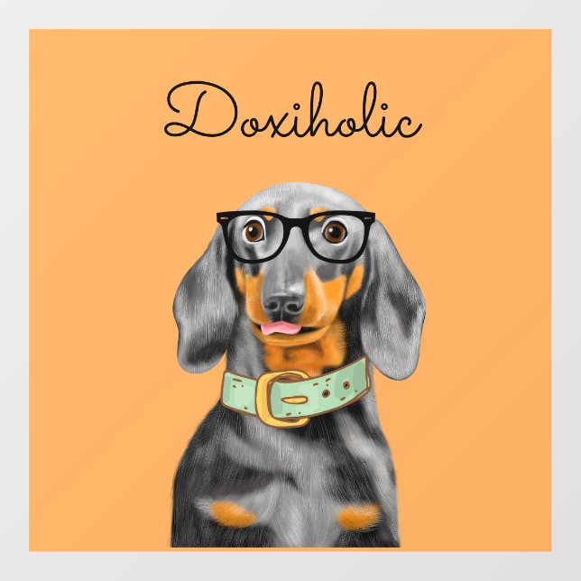 Dachshund Business Man Window Decal (Sheet)