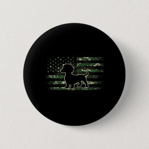 Dachshund Camouflage American Flag USA Wiener Dog 6 Cm Round Badge