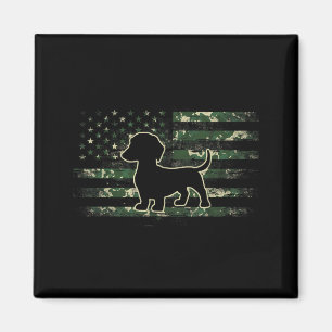 Dachshund Camouflage American Flag USA Wiener Dog Magnet
