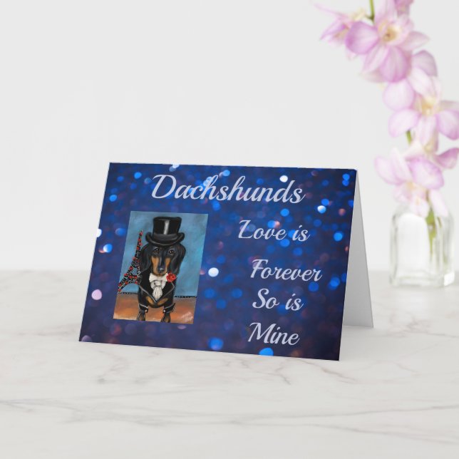 DACHSHUND CARD (Orchid)