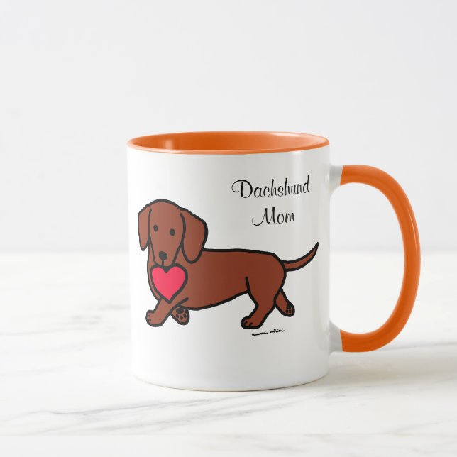 Dachshund  Cartoon Heart Mug (Right)