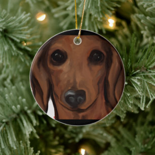 DACHSHUND CERAMIC ORNAMENT