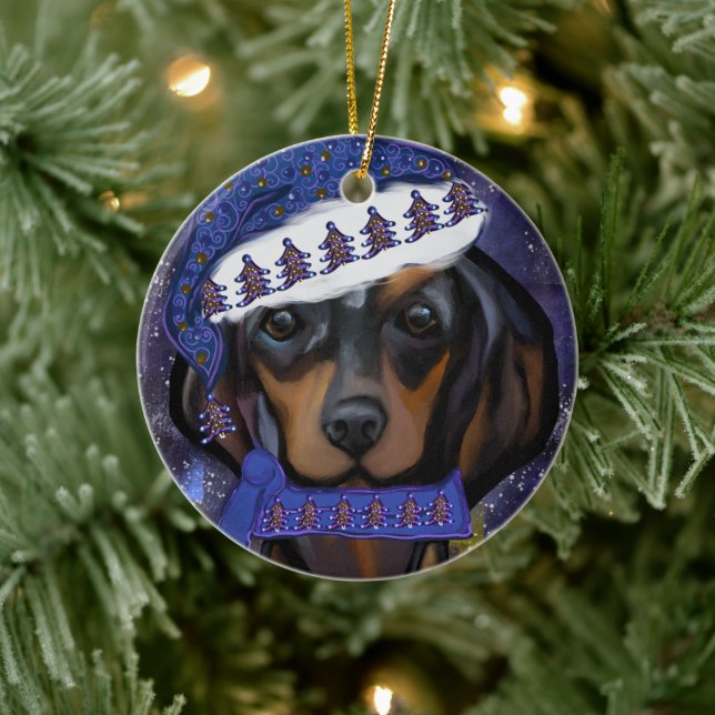 Dachshund  ceramic ornament (Tree)