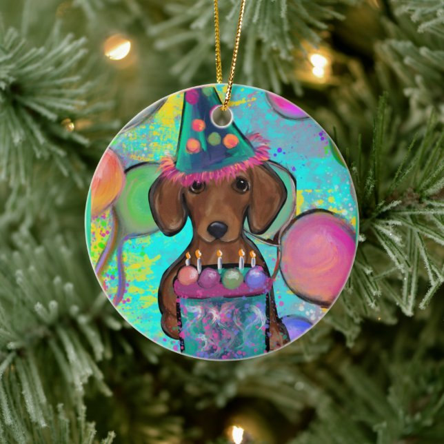 Dachshund Ceramic Ornament (Tree)
