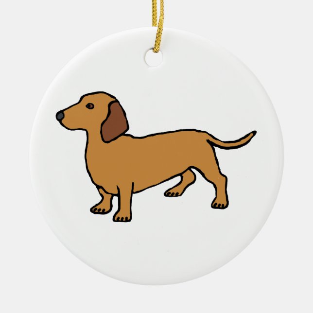 Dachshund Ceramic Ornament (Front)
