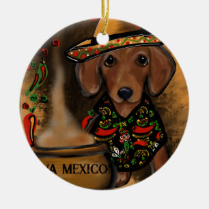 Dachshund          ceramic ornament