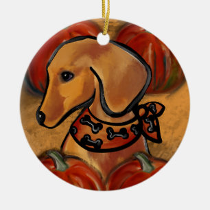 DACHSHUND      CERAMIC ORNAMENT