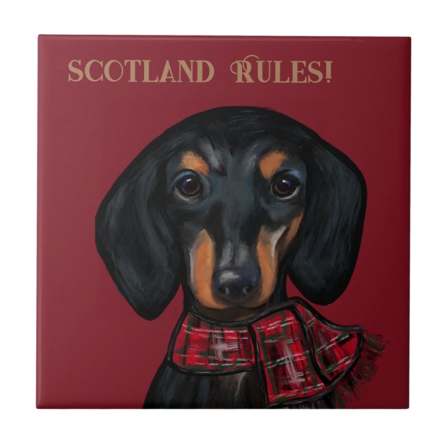 DACHSHUND      CERAMIC TILE (Front)