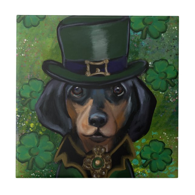 Dachshund  ceramic tile (Front)