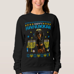 Dachshund Chanukah Jewish Ugly Hanukkah Pyjamas Ch Sweatshirt