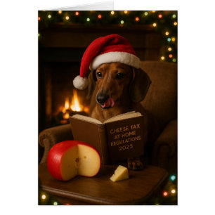 Dachshund 'Cheese Tax' Christmas card