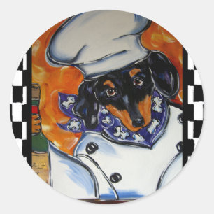 Dachshund Chefs Classic Round Sticker