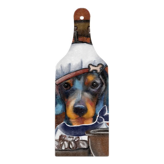 Dachshund Chefs Cutting Board (Front)