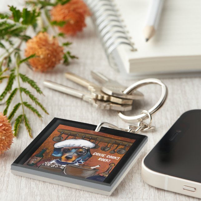 Dachshund Chefs Key Ring (Front Right)