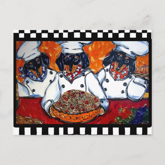 Dachshund Chefs Postcard (Front)