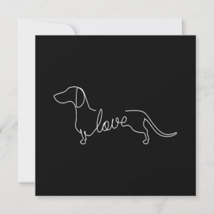 Dachshund Chiweenie Wiener Dog Love Art Sketch Invitation