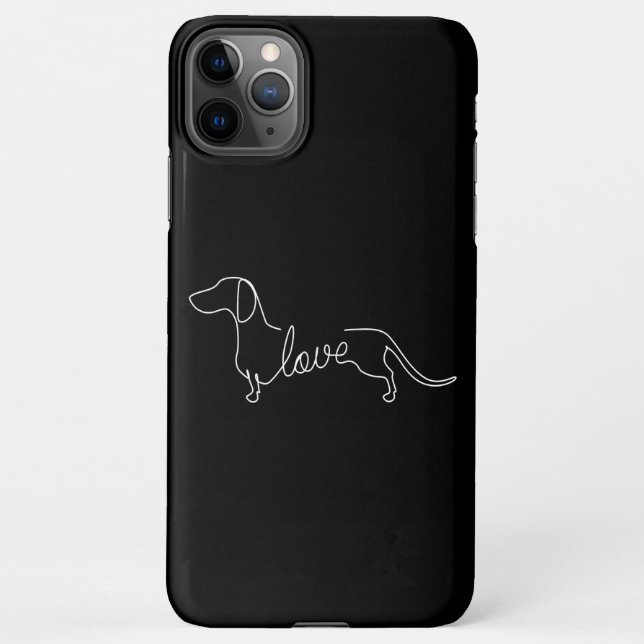 Dachshund Chiweenie Wiener Dog Love Art Sketch iPhone Case (Back)