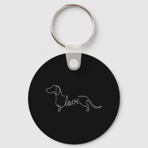 Dachshund Chiweenie Wiener Dog Love Art Sketch Key Ring