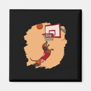Dachshund Chiweenie Wiener Dog Playing Bysketbyll Magnet