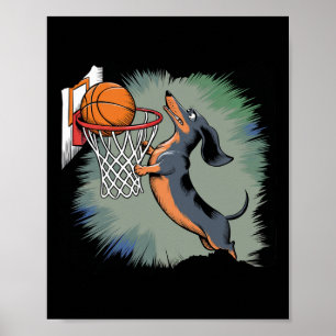 Dachshund Chiweenie Wiener Dog Playing Sketll Funn Poster