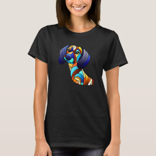 Dachshund Chiweenie Wiener Dog Stained Glass Style T-Shirt