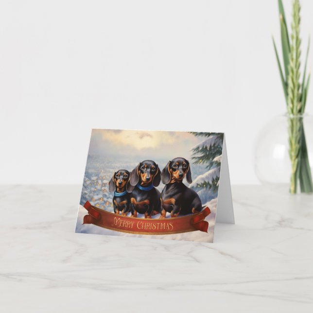 Dachshund Christmas Card (Front)
