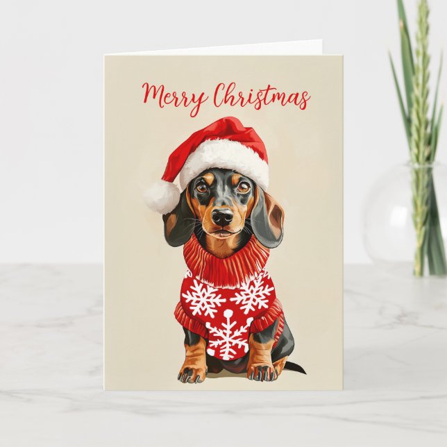 Dachshund Christmas card (Front)