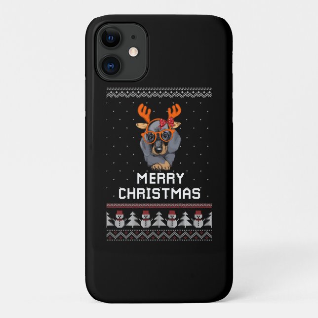 Dachshund Christmas Case-Mate iPhone Case (Back)