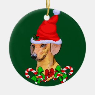 Dachshund Christmas Ceramic Ornament