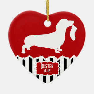 Dachshund Christmas Ceramic Ornament