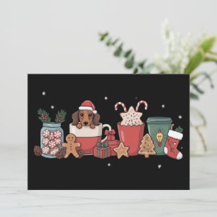 Dachshund Christmas Coffee Xmas Baker Gingerbread  Holiday Card