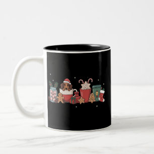 Dachshund Christmas Coffee Xmas Baker Gingerbread  Two-Tone Coffee Mug