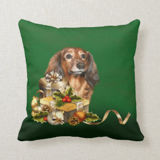 Dachshund Christmas Cushion