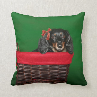 Dachshund Christmas Cushion