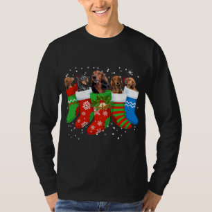 Dachshund Christmas Dog Cute Socks Xmas T-Shirt