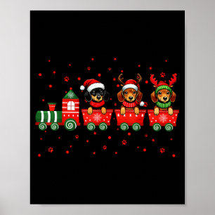 Dachshund Christmas Dog Lights Santa Xmas Pet Dog  Poster