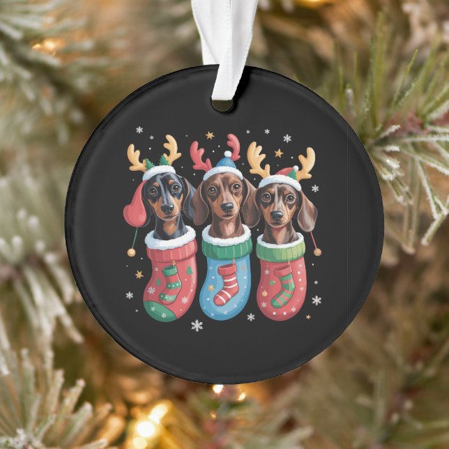 Dachshund Christmas Dog Lover Gift Holiday Ornament (Tree)