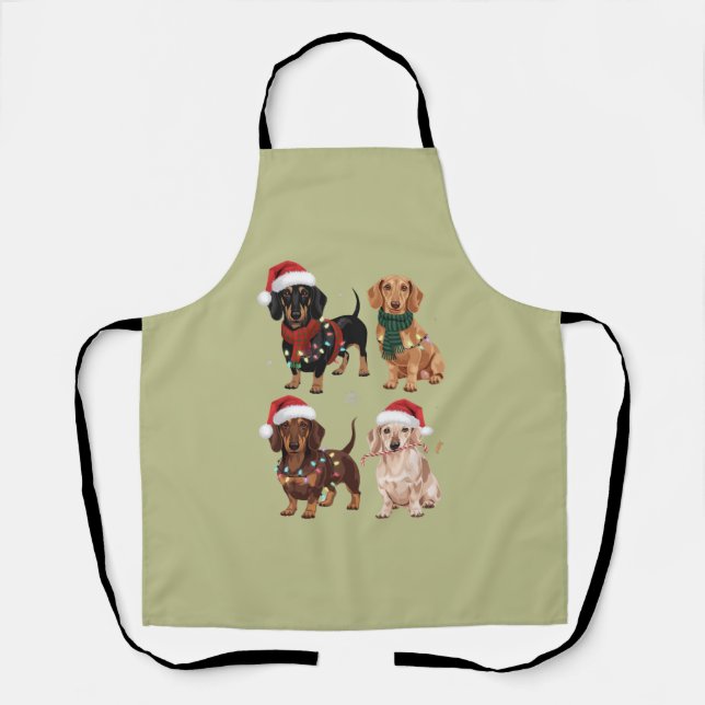 Dachshund Christmas Dog Mum Lover Xmas Gift Apron (Front)