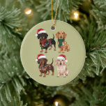 Dachshund Christmas Dog Mum Lover Xmas Gift Ceramic Ornament<br><div class="desc">Dachshund Christmas Dog Mum Lover Xmas gift</div>