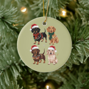 Dachshund Christmas Dog Mum Lover Xmas Gift Ceramic Ornament
