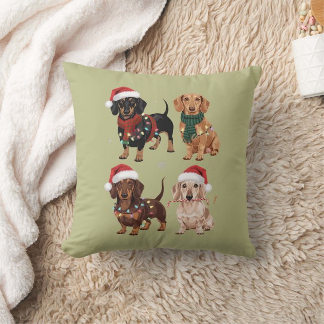 Dachshund Christmas Dog Mum Lover Xmas Gift Cushion (Blanket)